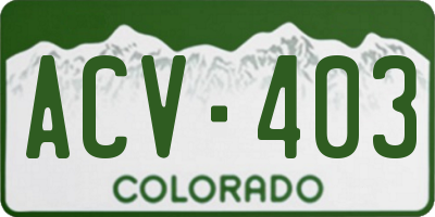 CO license plate ACV403