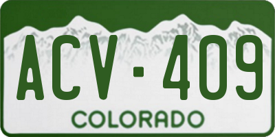 CO license plate ACV409