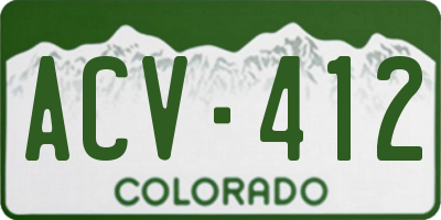 CO license plate ACV412