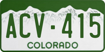CO license plate ACV415