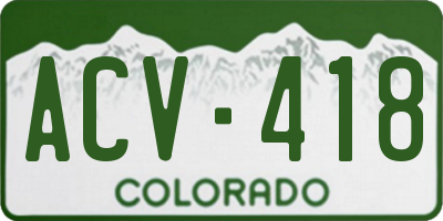 CO license plate ACV418