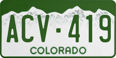 CO license plate ACV419