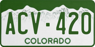 CO license plate ACV420