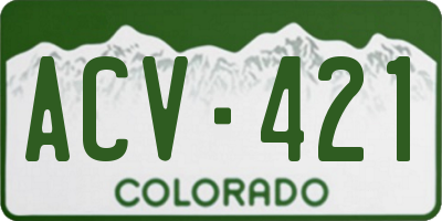 CO license plate ACV421