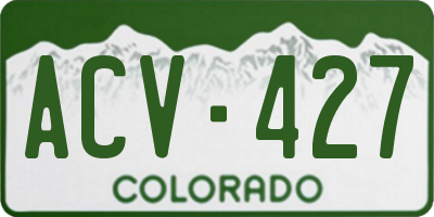 CO license plate ACV427