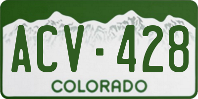 CO license plate ACV428