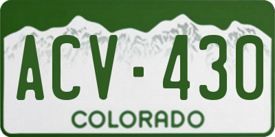 CO license plate ACV430