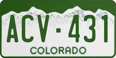 CO license plate ACV431
