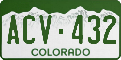 CO license plate ACV432