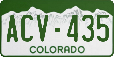CO license plate ACV435