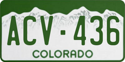 CO license plate ACV436