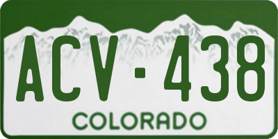 CO license plate ACV438
