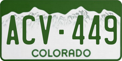 CO license plate ACV449