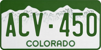 CO license plate ACV450