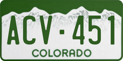CO license plate ACV451