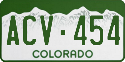 CO license plate ACV454