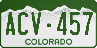 CO license plate ACV457