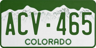 CO license plate ACV465