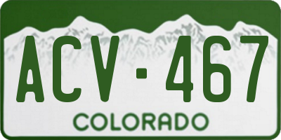 CO license plate ACV467