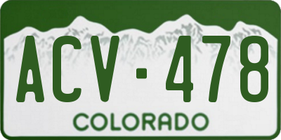 CO license plate ACV478