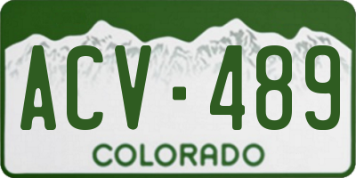 CO license plate ACV489