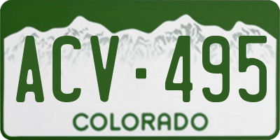CO license plate ACV495