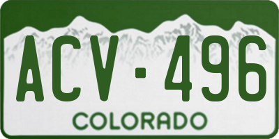 CO license plate ACV496