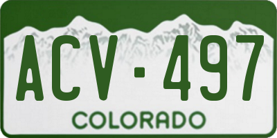 CO license plate ACV497