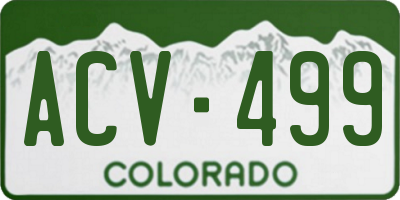 CO license plate ACV499