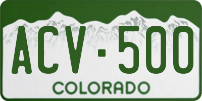 CO license plate ACV500