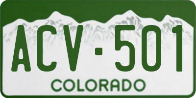 CO license plate ACV501
