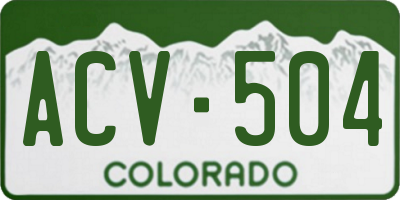 CO license plate ACV504