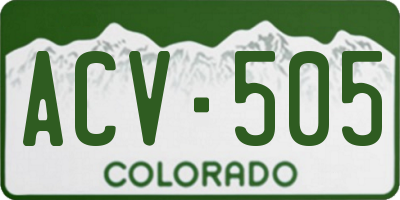 CO license plate ACV505