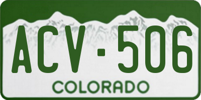 CO license plate ACV506