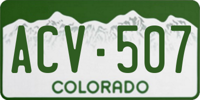 CO license plate ACV507