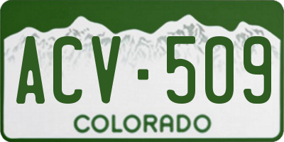 CO license plate ACV509