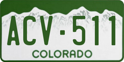 CO license plate ACV511