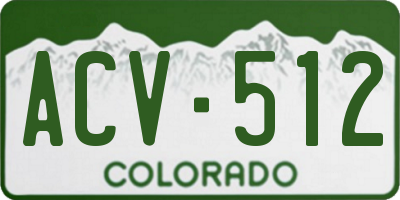 CO license plate ACV512