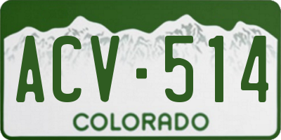CO license plate ACV514