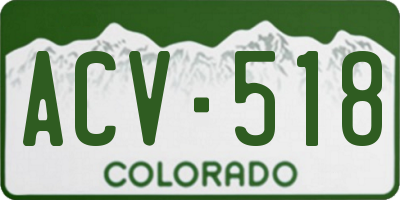 CO license plate ACV518