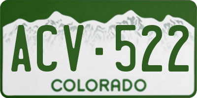 CO license plate ACV522