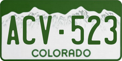 CO license plate ACV523