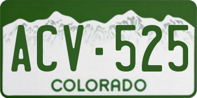 CO license plate ACV525