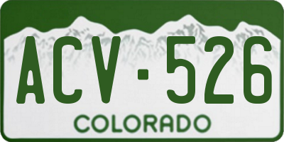 CO license plate ACV526