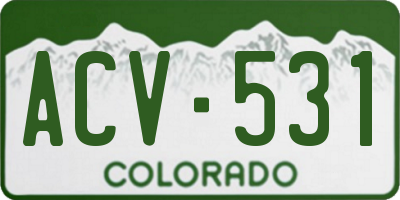 CO license plate ACV531