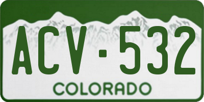 CO license plate ACV532
