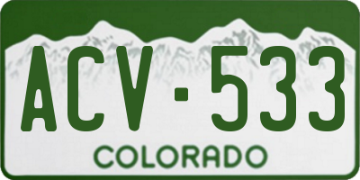 CO license plate ACV533