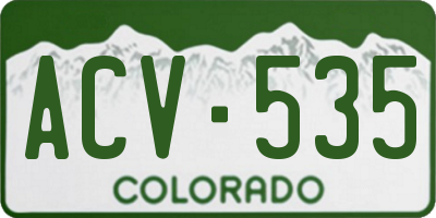 CO license plate ACV535