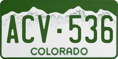 CO license plate ACV536
