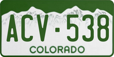 CO license plate ACV538